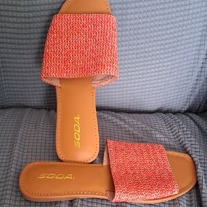 Soda Women's Woven Coral Sandals